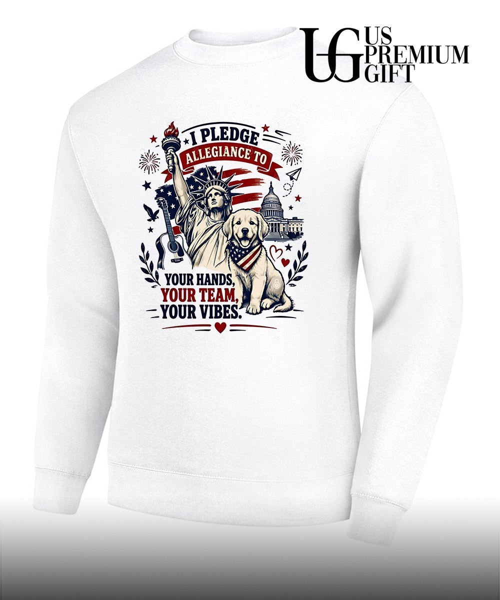 Statue of Liberty Golden Retriever I Pledge Allegiance to Your Hands Your Team shirt
