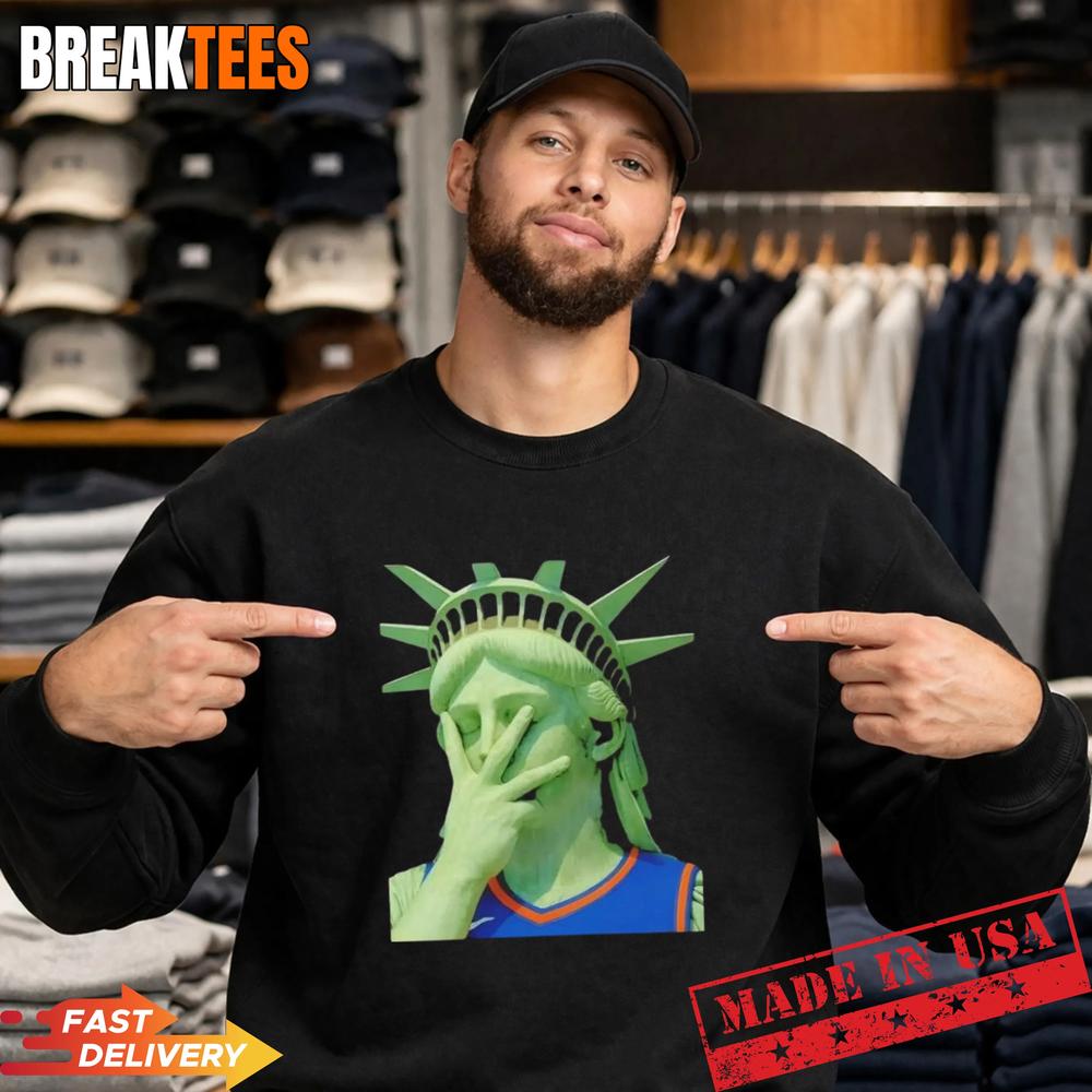 Statue of Liberty x Jalen Brunson New York Knicks Basketball T-Shirt