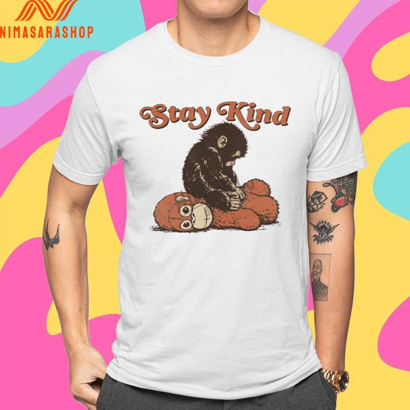Stay Kind Punch Baby Monkey Emotional Plush Toy Viral Emotional Shirts
