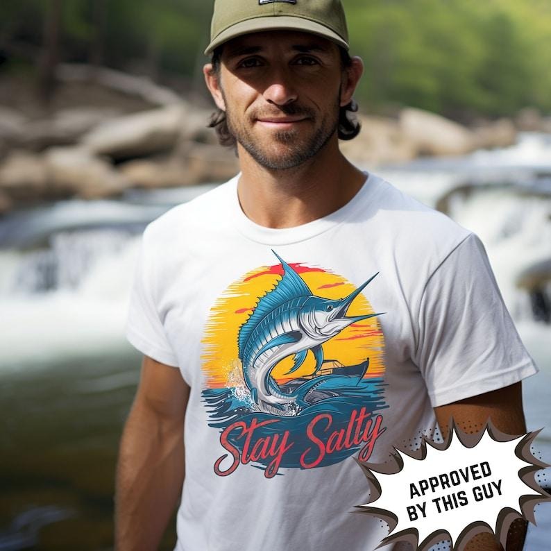 Stay Salty T shirt, MArlin Hoodie, Sea fishing T Shirt, funny fishing Shirt,| sea fishing design, funny sea fishing...