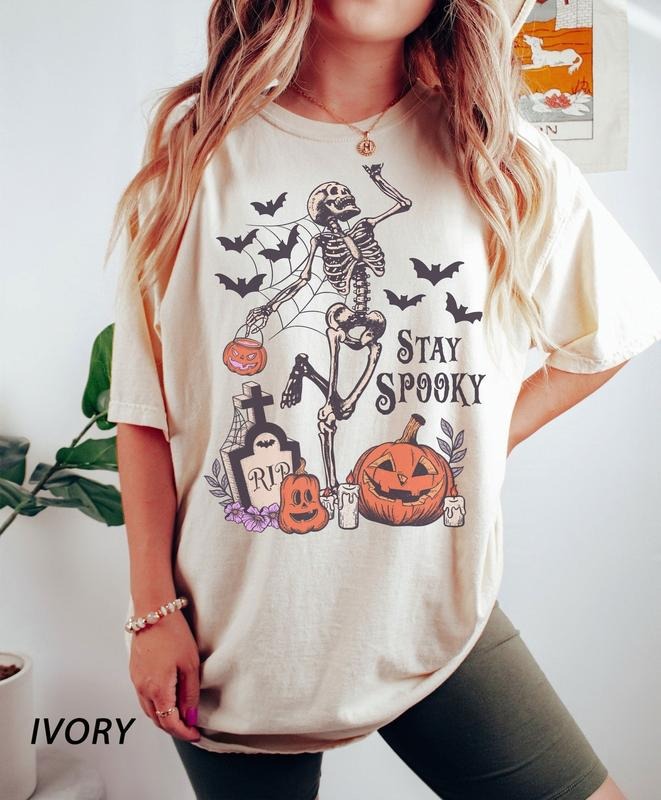 Stay Spooky Halloween Shirt, Skeleton Halloween Shirt, Spooky Season Shirt, Skeleton Dancing Tee, Family Halloween...