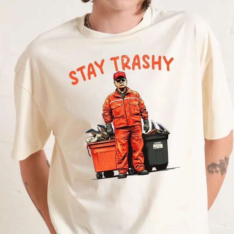 Stay Trashy Garbage Donald Shirt, Trum Eras Supporter Rally Shirt, Tump Election Tshirt, MAGA Tee Hoodie, Sweatshirt