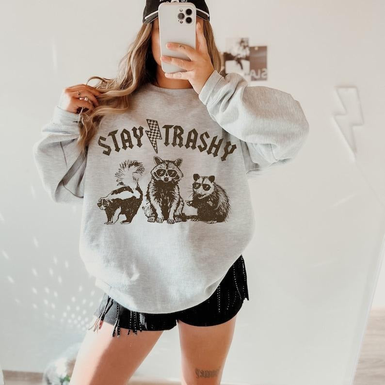 Stay Trashy Shirt, Funny Stay Trashy Raccoons Opossums Squad Team Trash Hoodie, T-shirt and sweater Sweatshirt