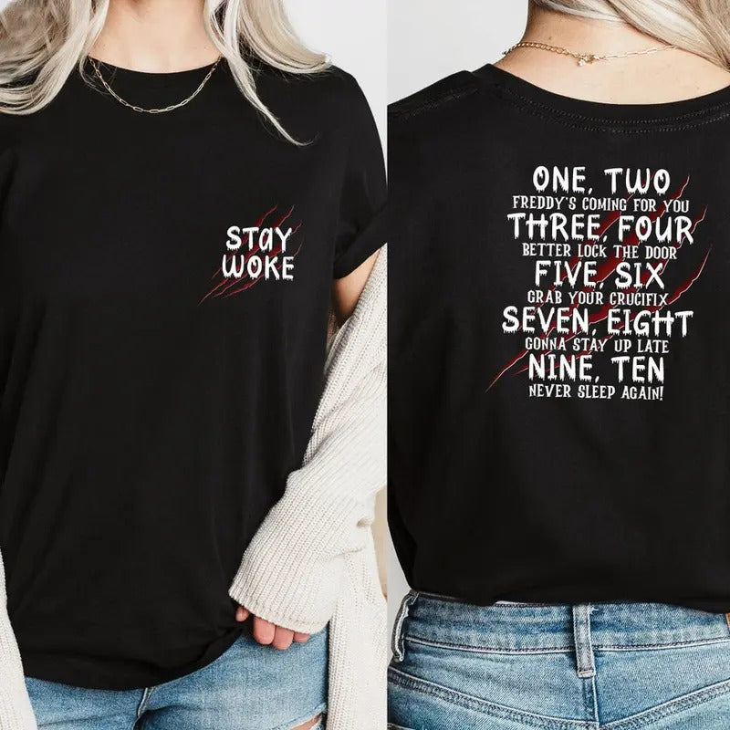 Stay Woke T-Shirt, Halloween Scary Nights Sweatshirt, Horror Shirt For Men and Women, Unisex Halloween Hoodie, Halloween...