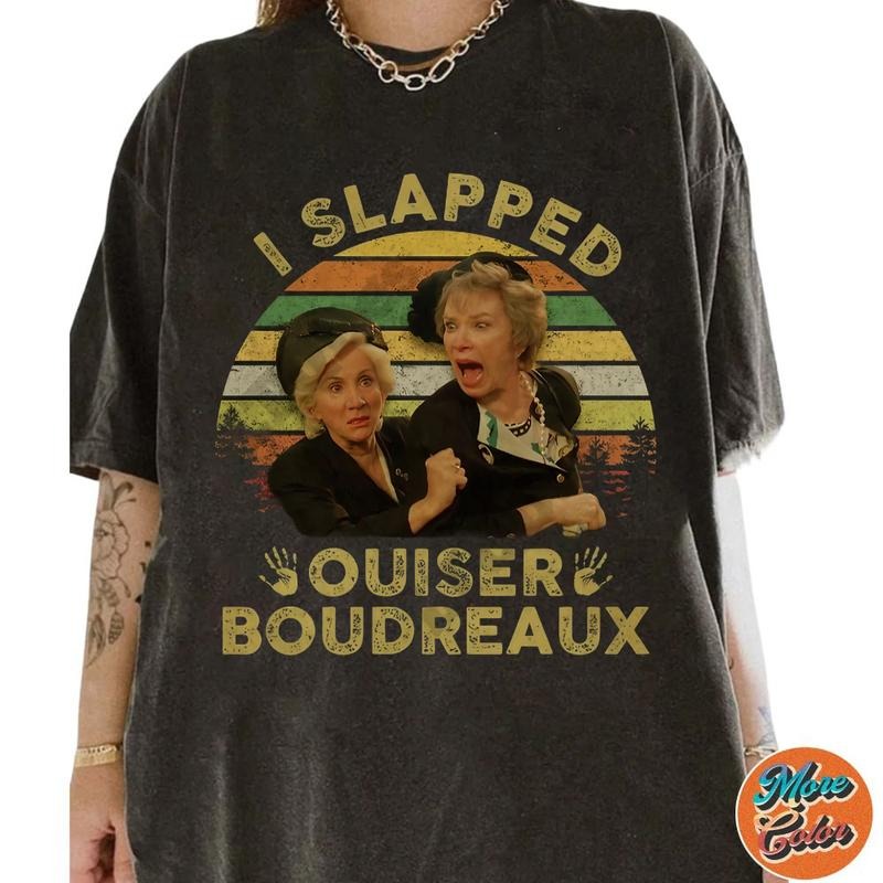 Steel Magnolias Shirt, I Slapped Ouiser Boudreaux T-Shirt, Movies Quote Shirt, Cotton Unisex T-shirt, Crew Neck, Size S-...