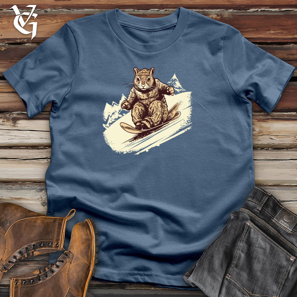 Vintage Sledding Squirrel Cotton Tee