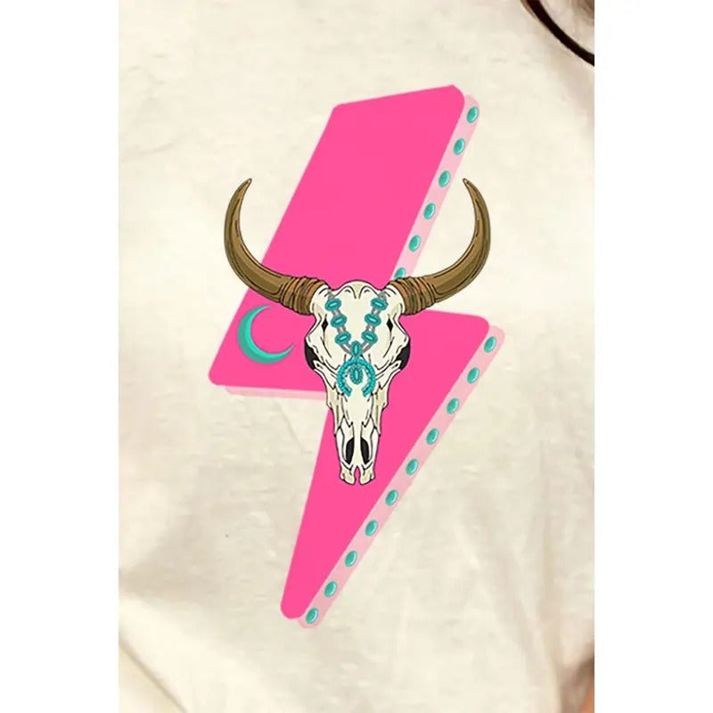 Steer Lightning Bolt Combed Cotton T-Shirt Hoodie, Sweatshirt | UrbanDripWear.com