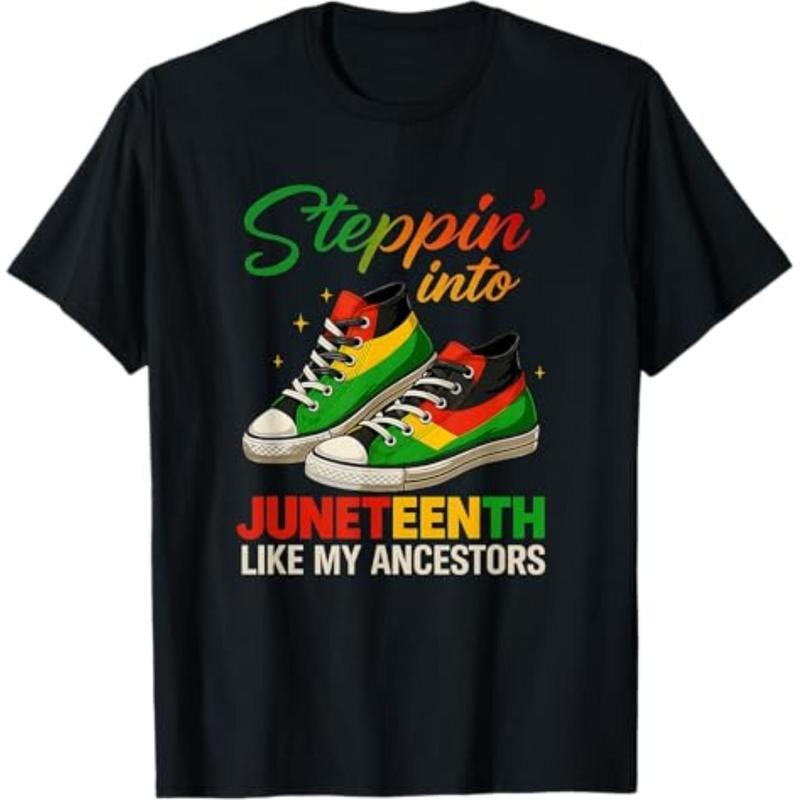 Stepping Into Juneteenth Like My Ancestors Sneakers T Shirt Menswear Top Hoodie, Sweatshirt | UrbanDripWear.com