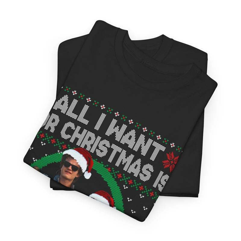 Steve And Dustin Ugly Christmas Sweater, All I Want For Christmas Is Steve And Dustin Sweatshirt, Vintage Bootleg T-shirt...