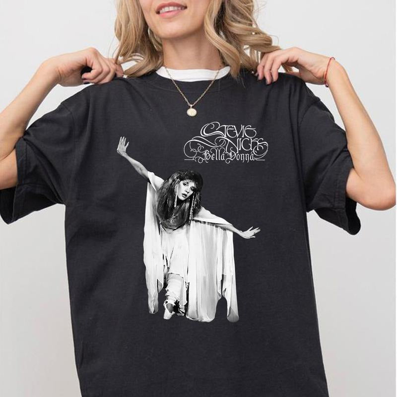Stevie Bella Donna T-Shirt, Vintage 70s Stevie Music Tee, Retro Classic Gift for Fans, Stevie Songs Cotton Short Sleeve...