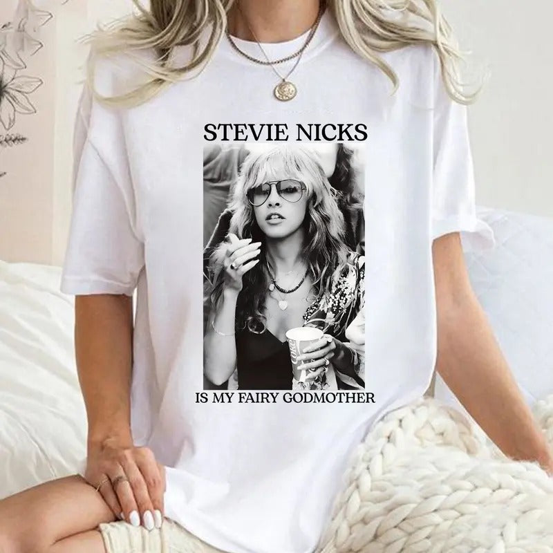 Stevie Nicks Is My Fairy Godmother Shirt, Stevie Nicks Shirt Hoodie, Sweatshirt | UrbanDripWear.com