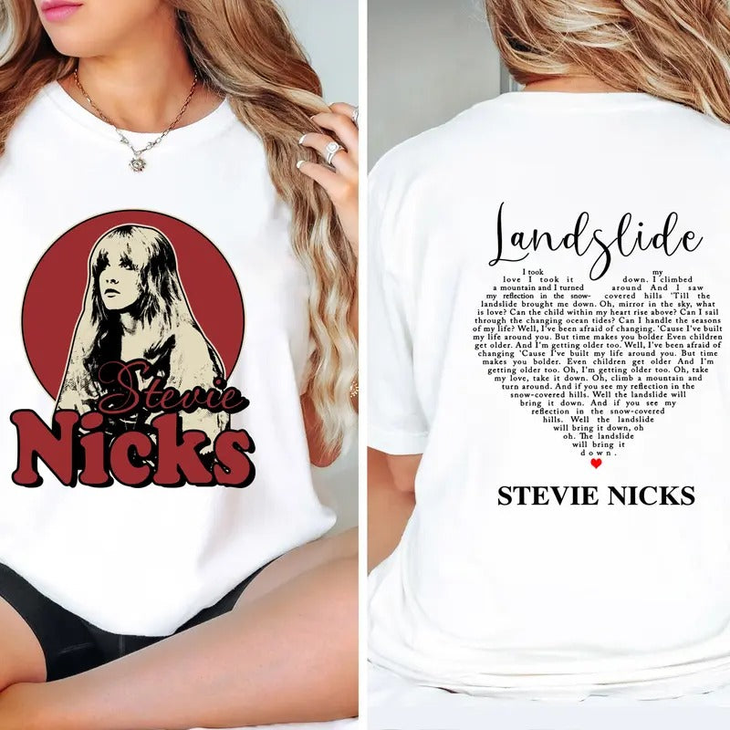 Stevie Nicks Landslide Lyrics Shirt, Stevie Nicks Tour Shirt Hoodie, Sweatshirt | UrbanDripWear.com