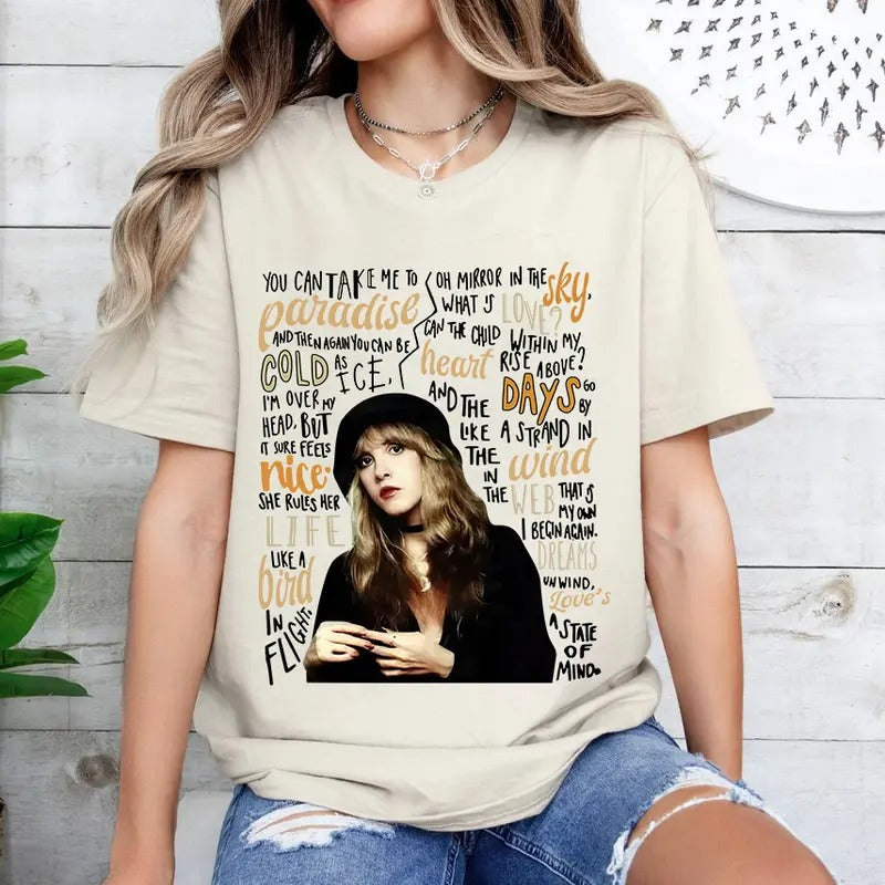Stevie Nicks With Song Shirt Sweatshirt Hoodie, Stevie Nicks With Fan Sweatshirt, Gift For Her | UrbanDripWear.com