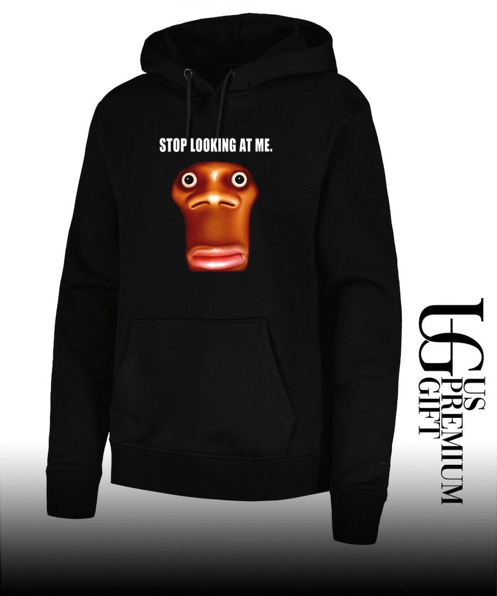 Stop looking at me funny face staring shirt