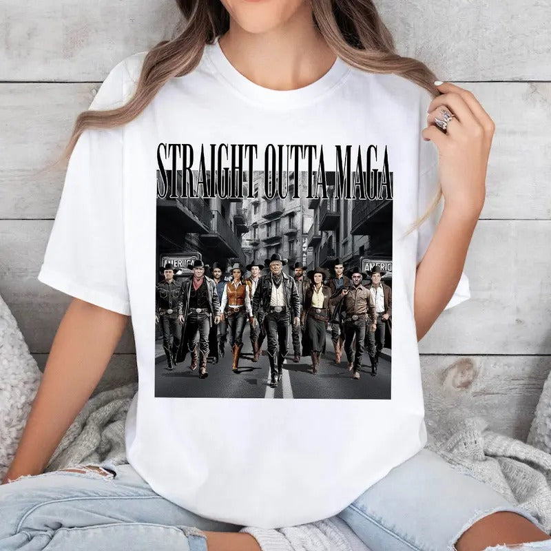 Straight Outta MAGA Shirt, Trumpp Crew Thug Life Shirt, Dark Maga Republic Support Trumpp Shirt Hoodie, Sweatshirt