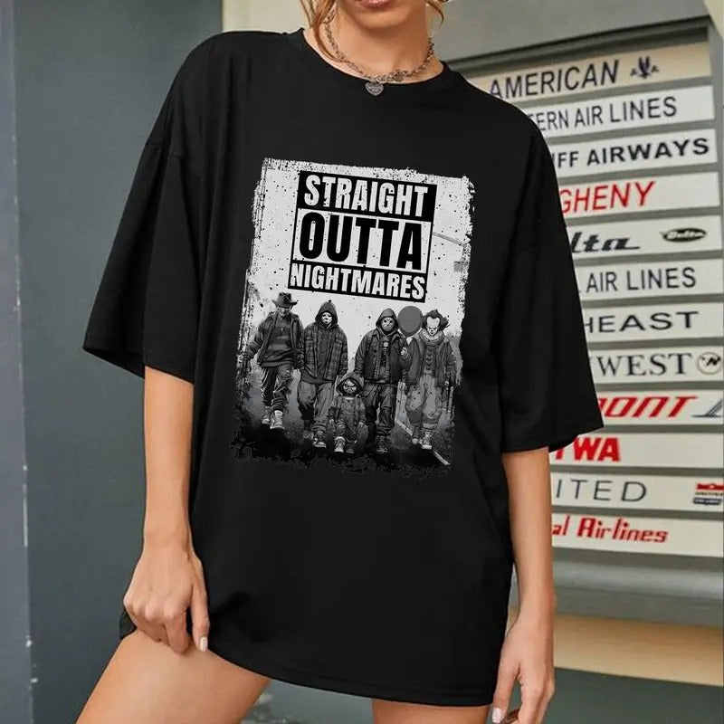 Straight Outta Nightmare Horror Halloween shirt, Sweatshirt, Hoodie Unisex, Gift for Spooky Season | UrbanDripWear.com