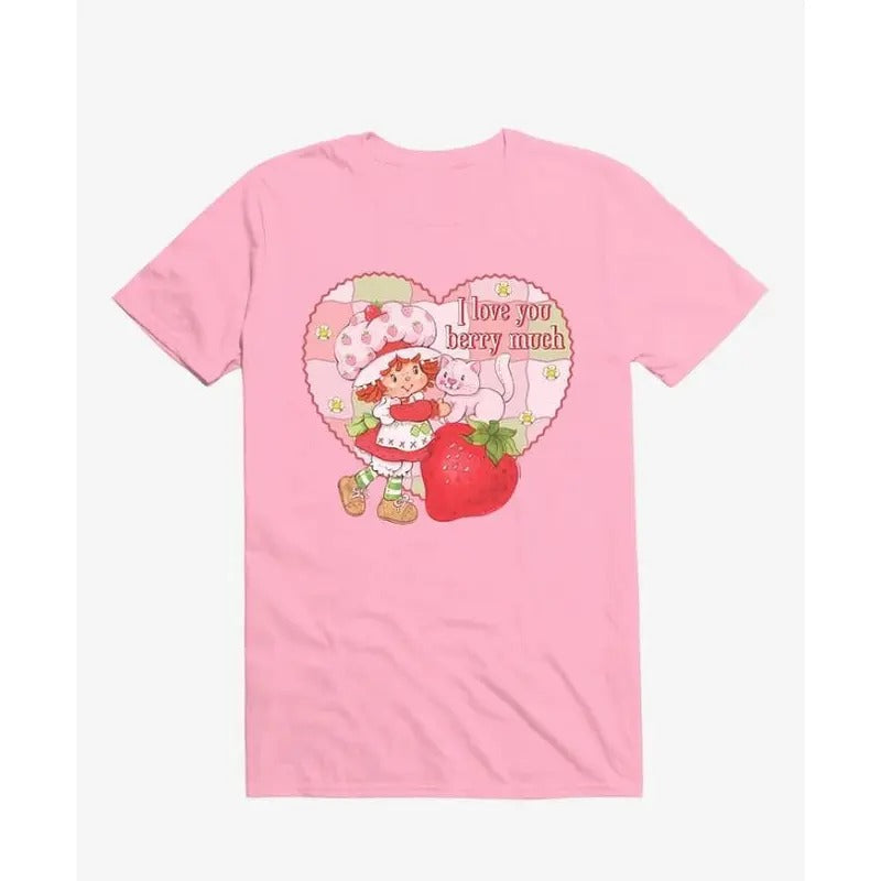 Strawberry Shortcake & Custard I Love You Berry Much T-Shirt, Strawberry Shortcake Shirt, Summer Outfits 2024, Halloween...