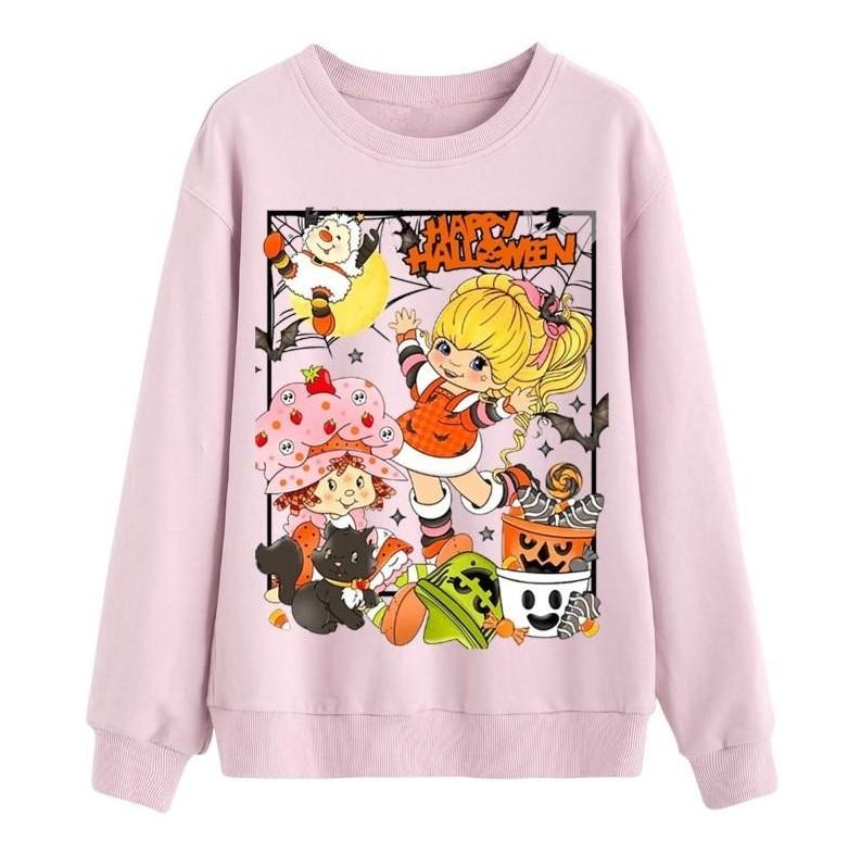 Strawberry Shortcake Sweatshirt, Coquette Halloween Sweatshirt, Cute Strawberry Fall Aesthetic Top For Women, Cute Tops,...