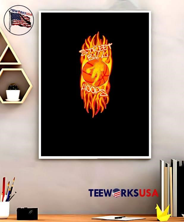 Street Ball Hoops Basketball Fire Player shirt