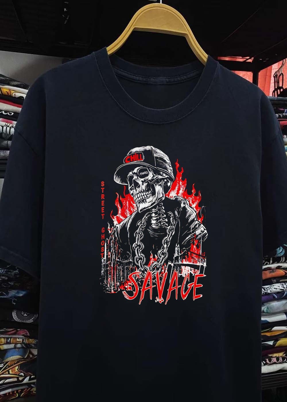 Street Ghost’ Chill, Haunted, Savage T-Shirt