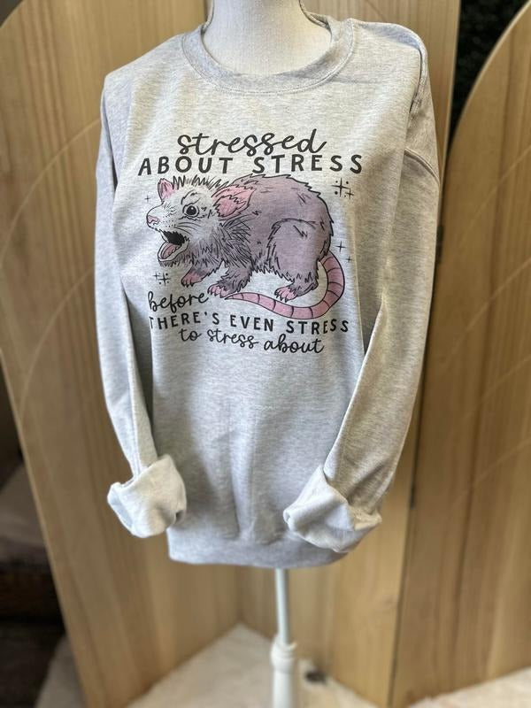 Stressed About Stress Sweatshirt - Funny Sweatshirt - Relatable T-Shirts, Hoodie | UrbanDripWear.com