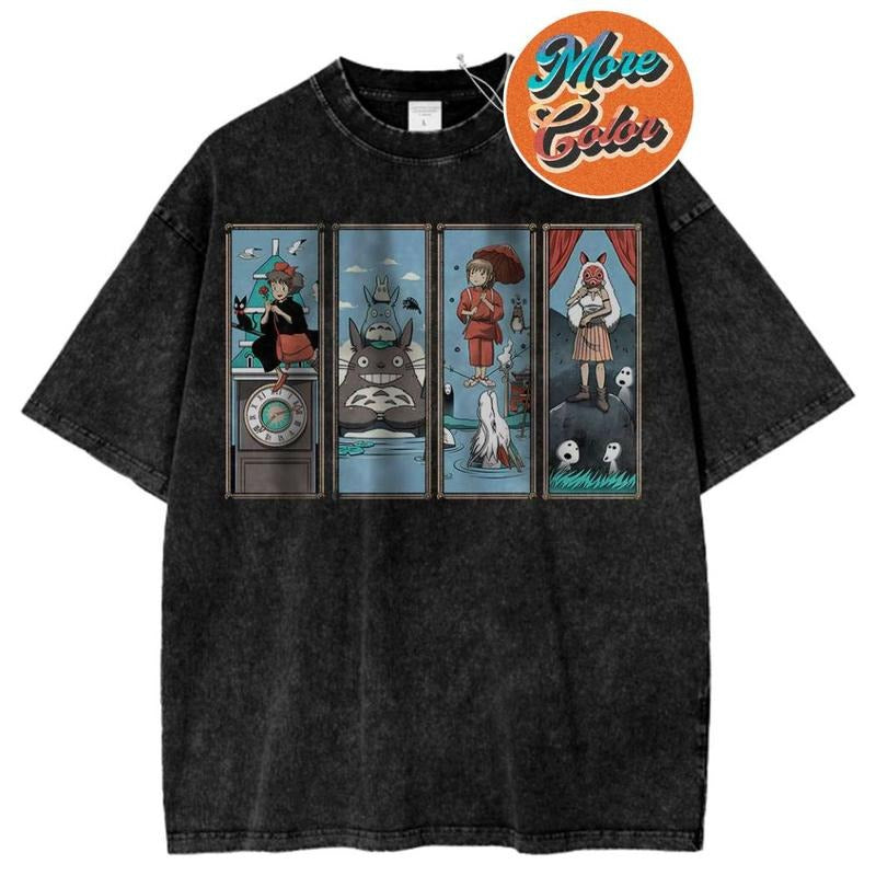 Studio Ghibli Anime Vintage Shirts, Cotton Unisex T-Shirt, Crew Neck, Size S- 3XL, Menswear Top, Womenswear Top Underwear...
