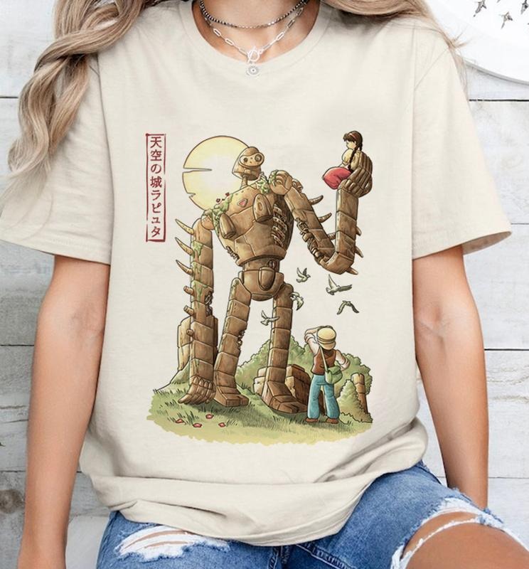Studio Ghibli Castle in the Sky Shirt, Anime Shirt, Studio Ghibli Fan Merch, Unisex Anime Cotton Shirt Hoodie, Sweatshirt