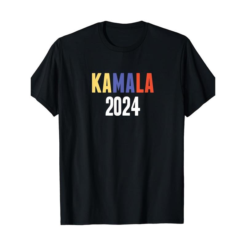 Stylish Black T - Shirt - "Kamala 2024" Colorful Political Campaign Print style 02 Hoodie, Sweatshirt | UrbanDripWear.com