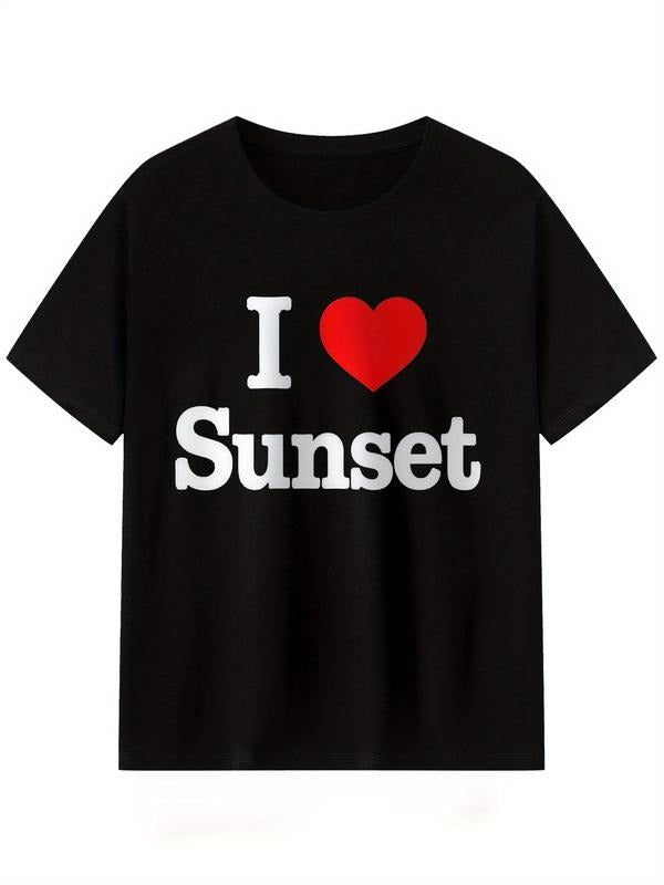 Stylish I Love Sunset T-Shirt For Fashionable Men Streetwear Casual Hoodie, Sweatshirt | UrbanDripWear.com