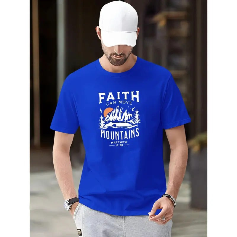 Stylish Men's Graphic Print T-Shirt - Summer Trendy Athletic Short Sleeve Tee for Males - Casual, Comfortable,...