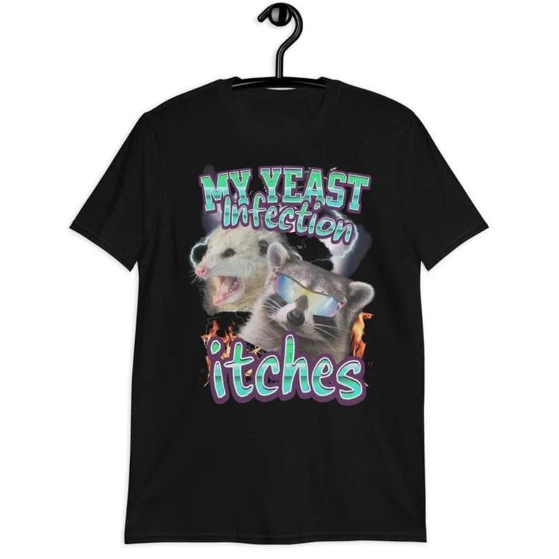 Stylish My Yeast Infection Itches Shirt, Funny Teen Meme Shirt, Funny Women's Graphic Tee, Offensive Shirt Top Womenswear...