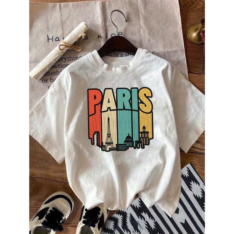 Stylish Paris Cityscape Graphic Women's Tee