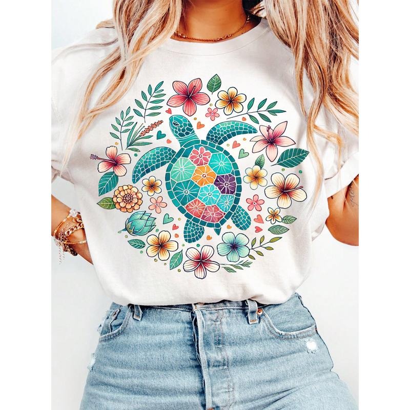 Stylish T - Shirt: Rock a Tropical - inspired Turtle Design Hoodie, Sweatshirt | UrbanDripWear.com