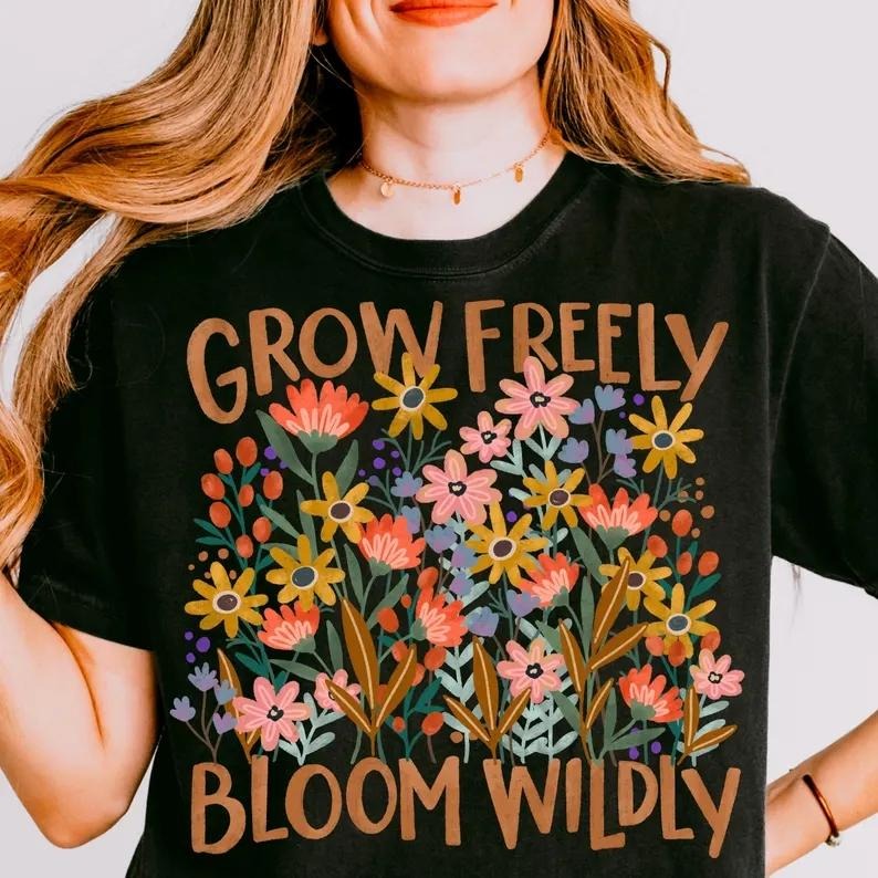 Stylish and Empowering T - Shirt: Make a Statement with a Floral - framed Uplifting Message - Perfect for Those Seeking Self