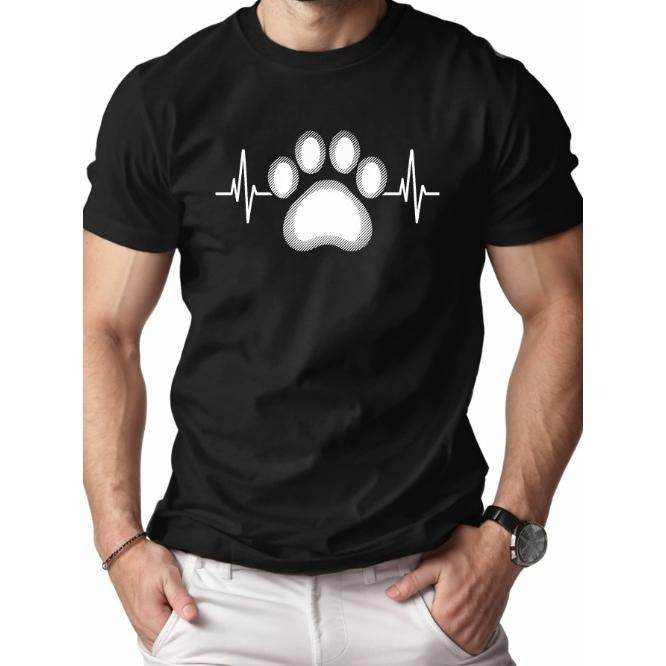Stylized white paw print pure cotton men's Tshirt comfort fit Made in USA Hoodie, Sweatshirt | UrbanDripWear.com