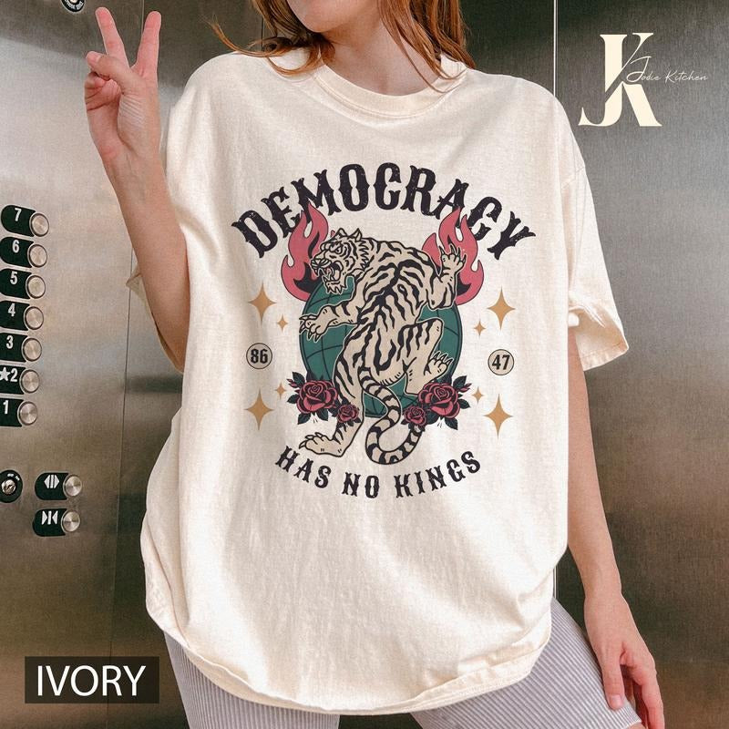 Subtle 8647 Anti Trump Comfort Colors Shirt, No Kings in America Subtle FDT Tee, Anti Billionaire Oligarchy Resist...