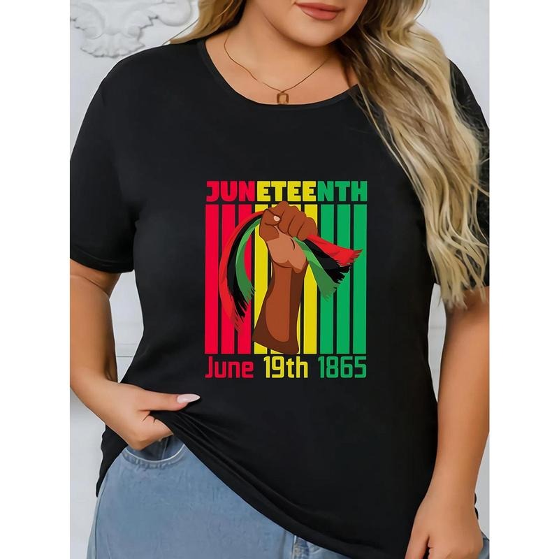 summer women'S clothing Juneteenth Celebration Plus Size Women'S T-Shirt