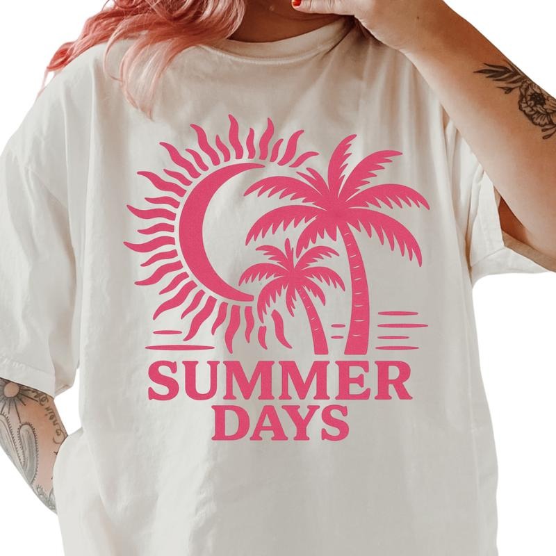 Summer Days Shirt ~ Unisex Apparel Relaxed Fit Printed In The USA Clothing Womenswear Casual Comfort Cotton Top Athletic...