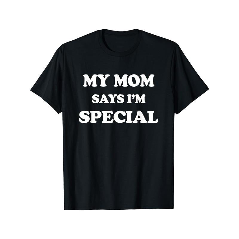 [Summer Short Sleeve T-shirt] Crew Neck My Mom Says I'm Special Print Men's Fashionable Summer Short Sleeve  T-shirt,...