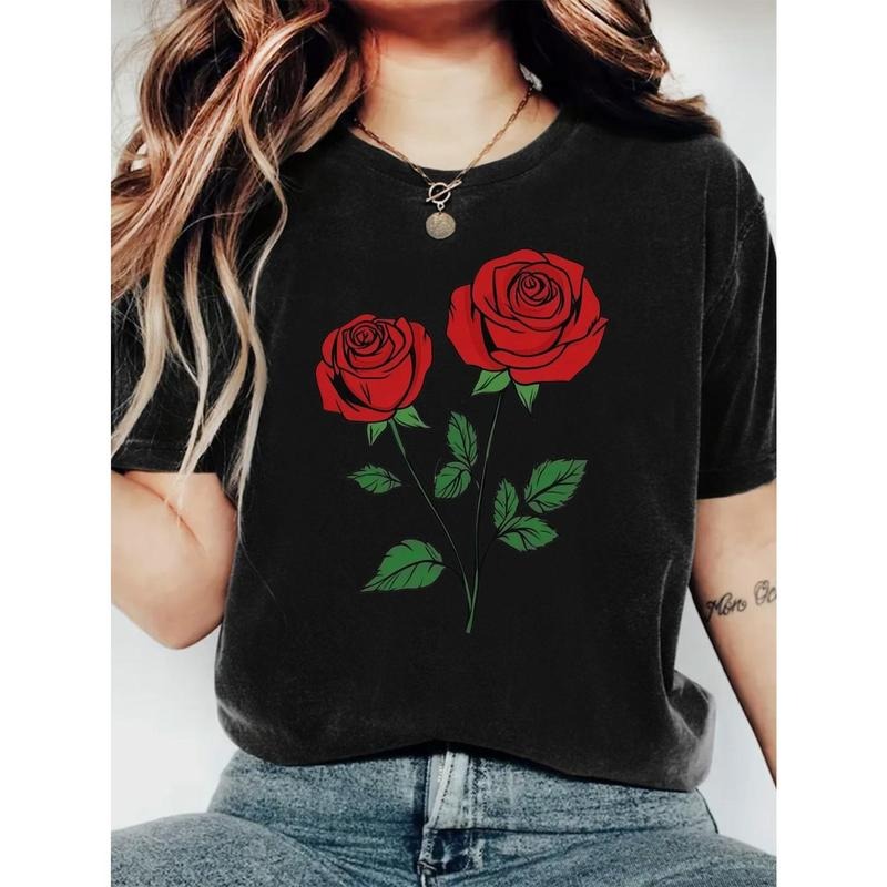 1pc T-shirt suitable for men and women Fashionable Printed Short Sleeve Round Neck Spring/Summer T-shirt Suitable for...