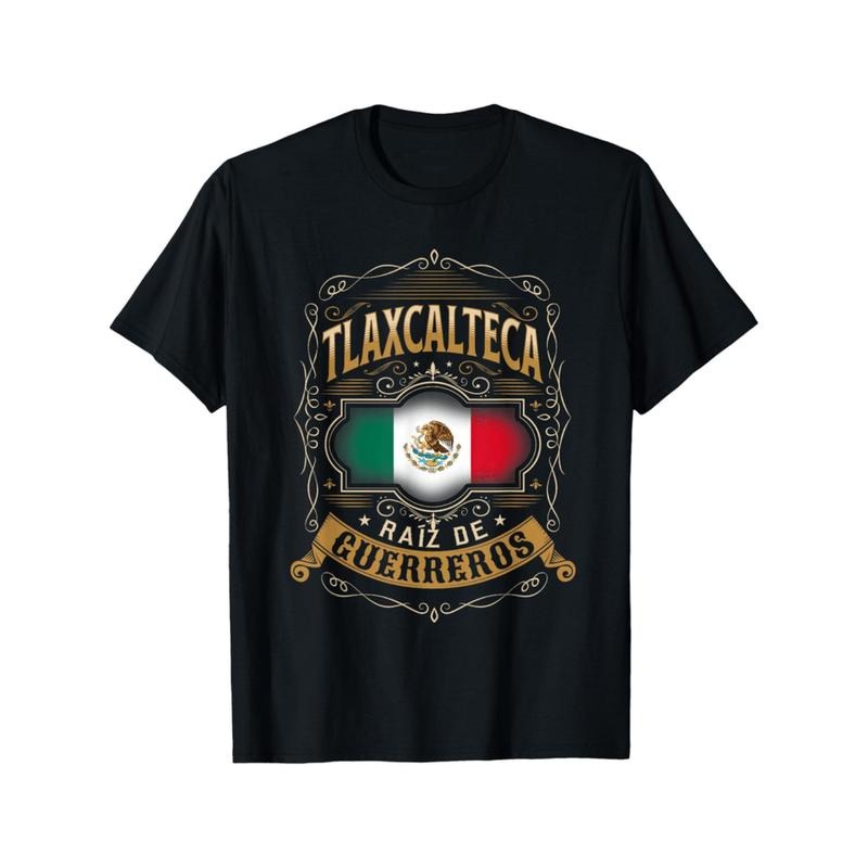 Summer Tshits Men's Premium Cotton T-Shirt with Mexican Flag Print