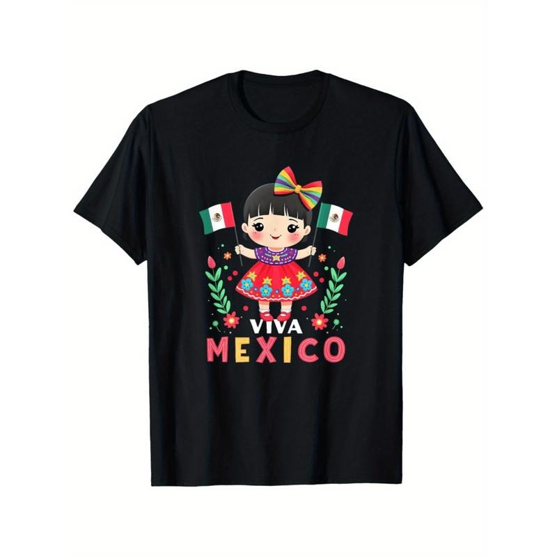 Summer Tshits Viva Mexico Girl Mexican Independence Day T-Shirt for Men & Women Graphic Graphic Tees Hoodie, Sweatshirt