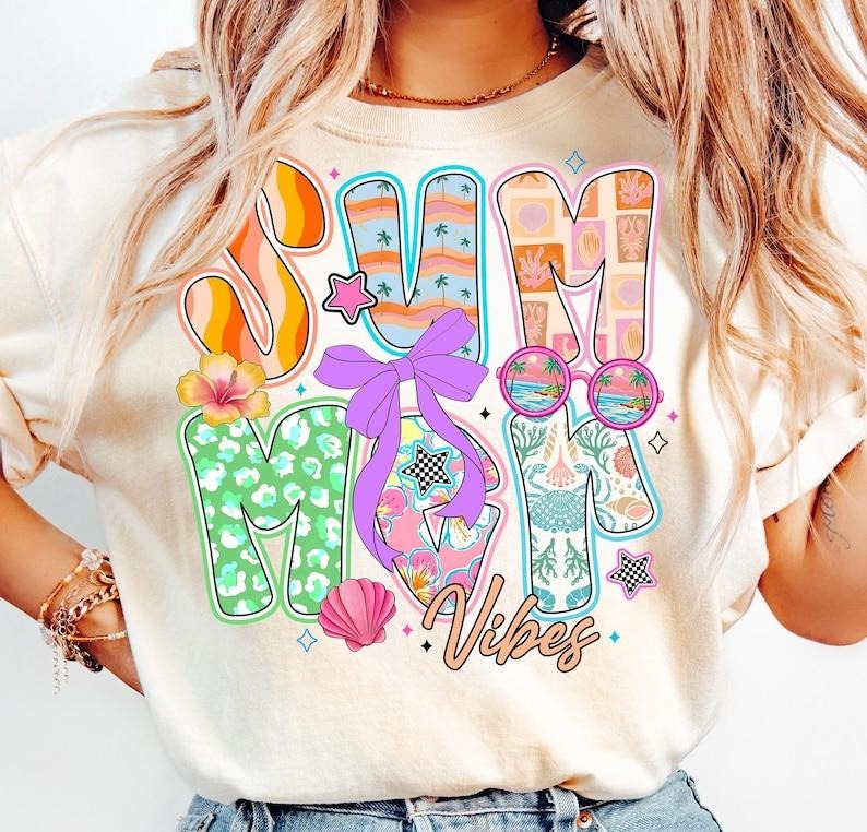 Summer Vibes Beach Tropical Retro Ocean Aesthetic Coquette T-Shirt Hoodie, Sweatshirt | UrbanDripWear.com