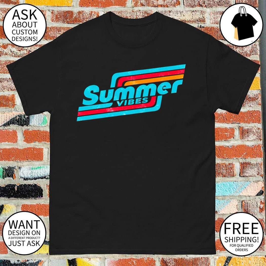 Summer Vibes Beach Typography Trendy Vacation 2026 shirt