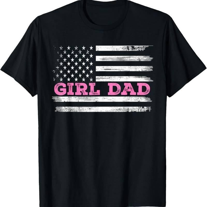 Summer t Shirts Girl Dad Father'S Day Dad Daughter, Dad of Girls Outnumbered T-Shirt Adult Men'S Loose And Comfortable...