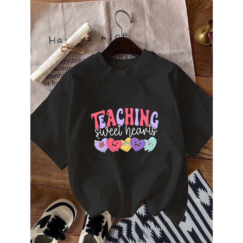 Women's Casual "Teaching Sweetheart" Graphic T-Shirt