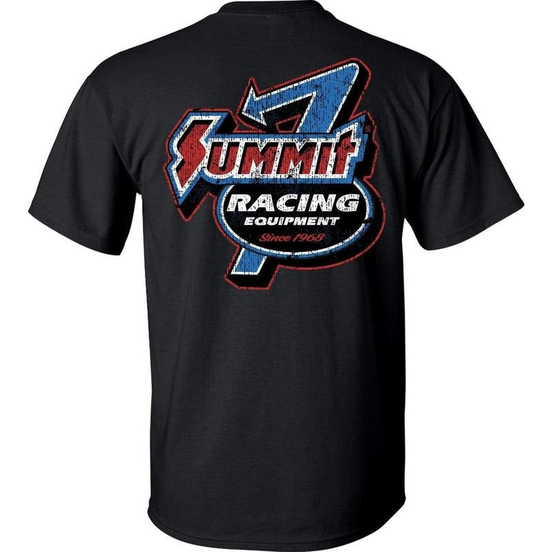 Summit Racing Retro Arrow Sign T-shirt Menswear For Car Enthusiasts, Menswear Car Parts Short Sleeve Hoodie, Sweatshirt