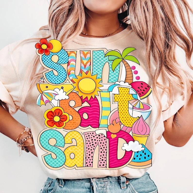 Sun Salt Sand Retro Beach Checkered Summer Beach Vibes Shirt T-Shirtstyle{n002}2 Hoodie, Sweatshirt | UrbanDripWear.com