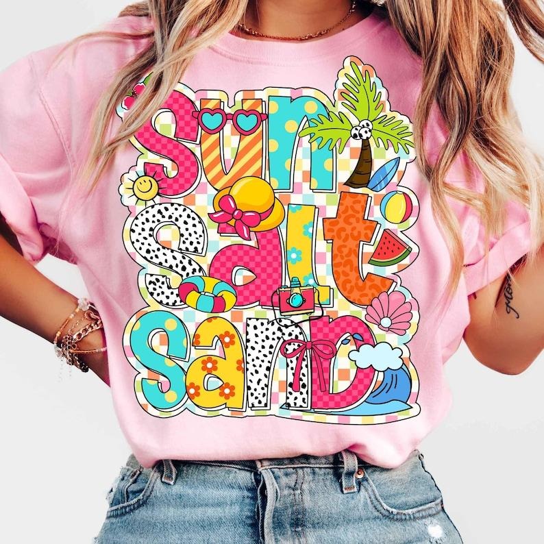 Sun Salt Sand Shirt, Retro Summer Beach Shirt, Summer Vibes TShirt Hoodie, Sweatshirt | UrbanDripWear.com