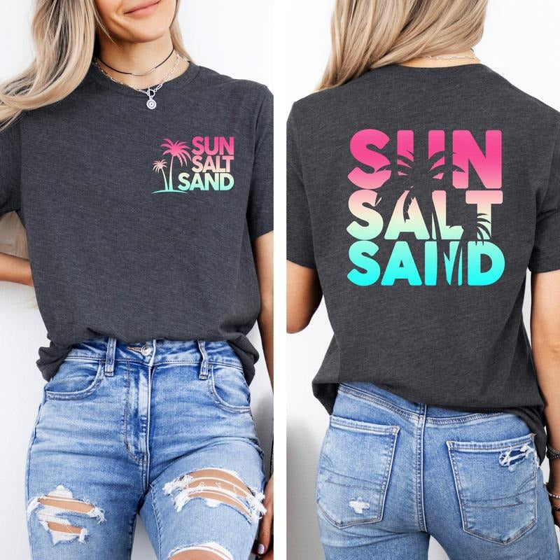 Sun Sand Salt Beach T-Shirt, Trendy Beach Shirts for Women, summer outfits Hoodie, Sweatshirt | UrbanDripWear.com